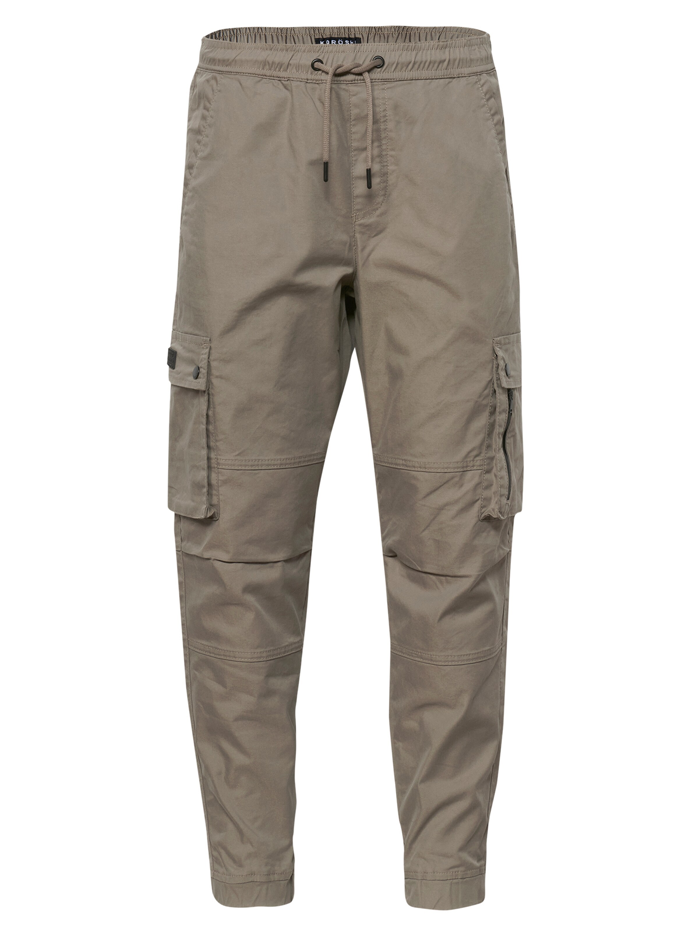 KOROSHI - Tapered Calças cargo em cinzento: frente