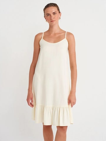 Dilvin - Vestido em bege: frente