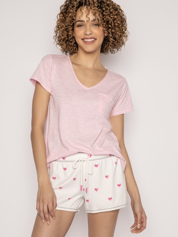 PJ Salvage - Pantalón de pijama 'Bright Stars & Brave Hearts' en blanco: frente