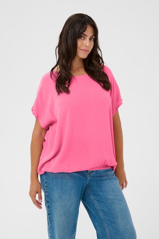KAFFE CURVE Bluzka 'Cami' w kolorze różowy: przód