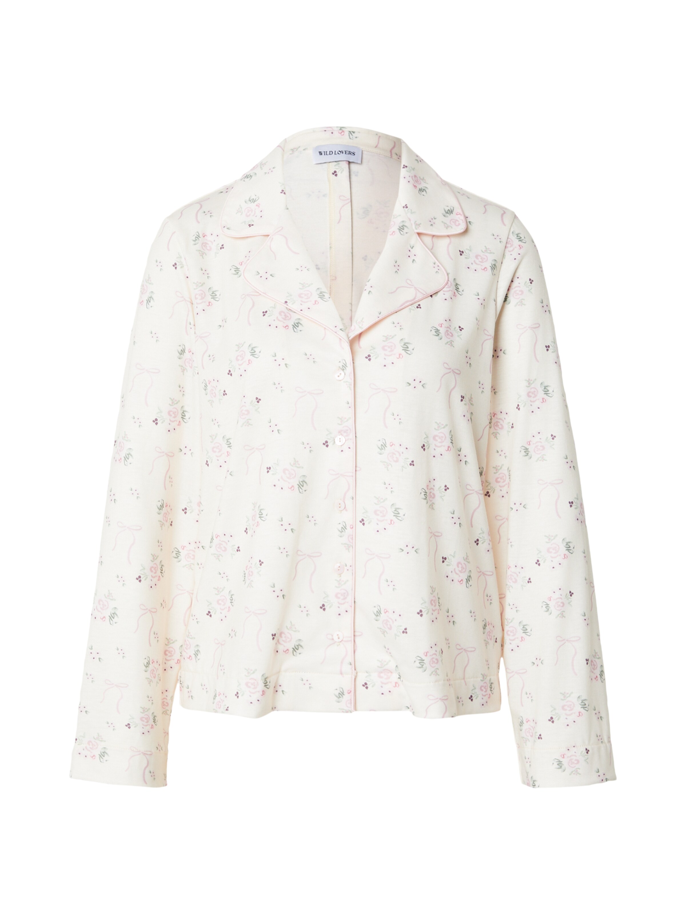 WILD LOVERS Тениска за спане 'CELESTE' в бяло: отпред