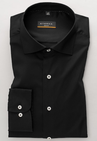 ETERNA Slim fit Button Up Shirt in Black