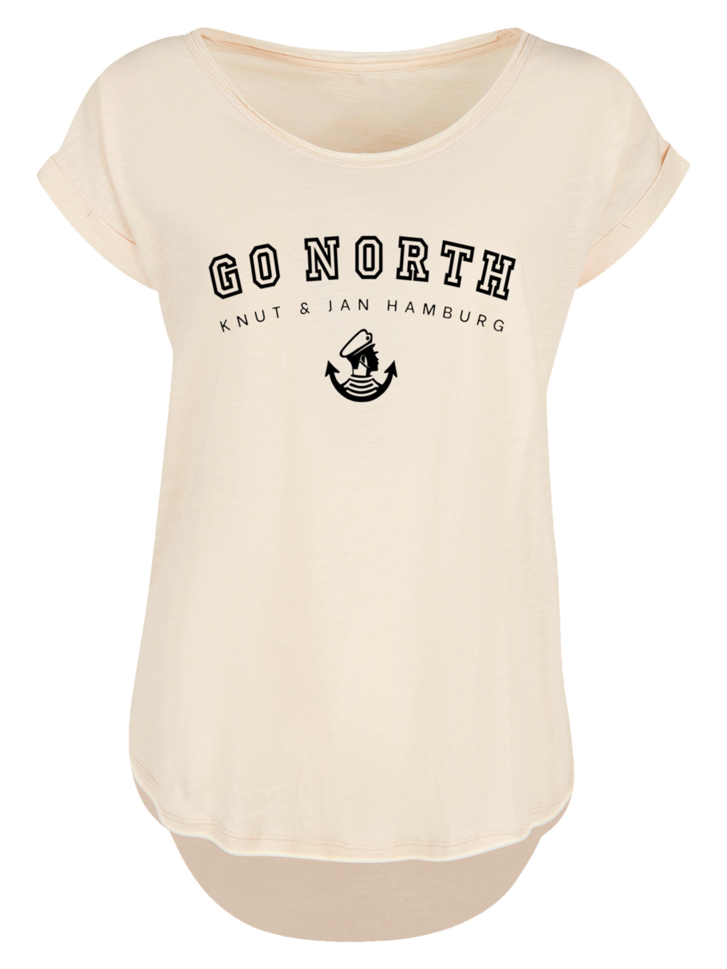 F4NT4STIC Shirt 'Go North Knut & Jan Hamburg' in Beige: Vorderseite