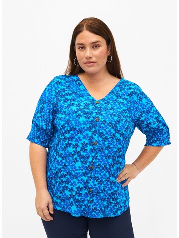 Zizzi Blouse 'VBELLA' in Blauw: voorkant