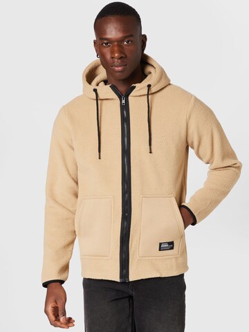 Redefined Rebel Fleece Jacket 'Elmer' in Beige: front