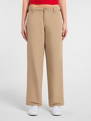 DICKIES Wide leg Trousers in Beige: front