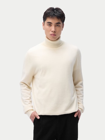 GOBI Cashmere Pullover 'Men's Essential Turtleneck Cashmere Sweater'‌ in Weiß