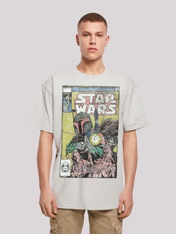 F4NT4STIC Shirt 'Star Wars Boba Fett Comic' in Grijs: voorkant