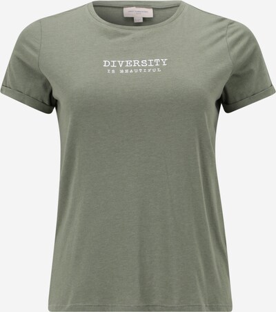 Tricou 'LAURA' ONLY Carmakoma pe oliv / alb, Vizualizare produs