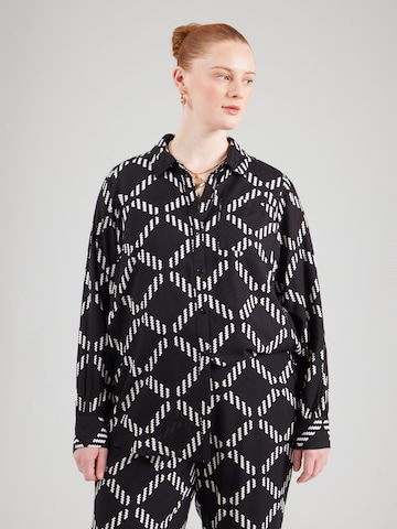 Vero Moda Curve Blouse 'VMCBRINA' in Zwart: voorkant