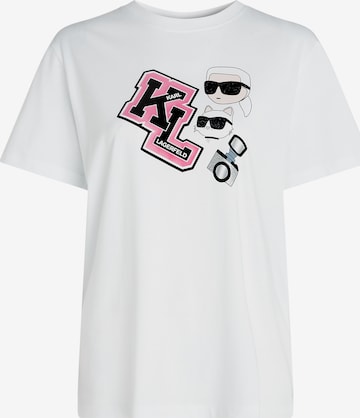 T-shirt oversize ' Ikonik ' Karl Lagerfeld en blanc : devant