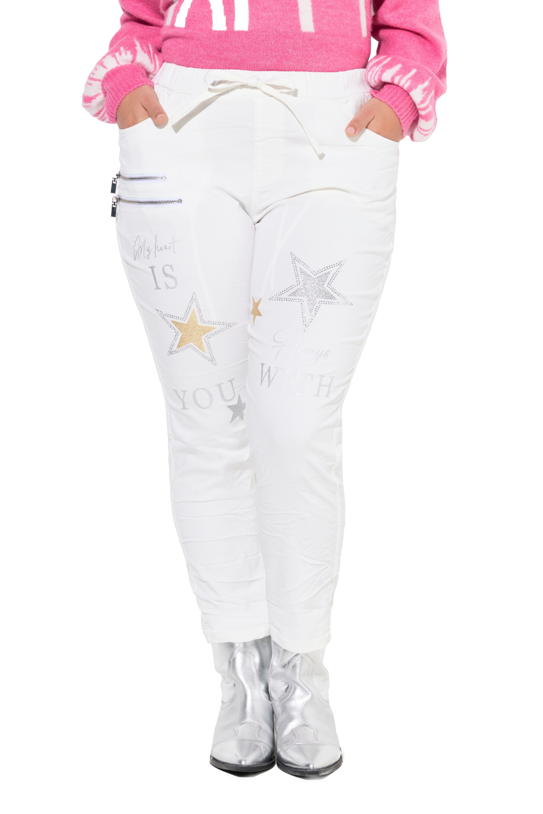 Angel of Style Regular Broek in Wit: voorkant