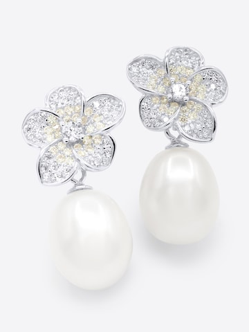 Ateliers Saint Germain Oorbellen 'Lavandou' in Wit: voorkant