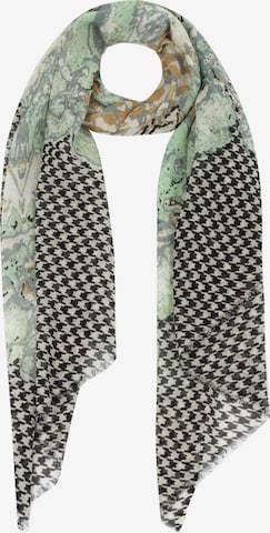 SAMAYA Leichter Wollschal 'Canee', zeitloses Design in Grün: Vorderseite