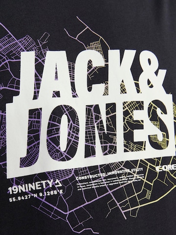 JACK & JONES Shirt 'Map' in Zwart