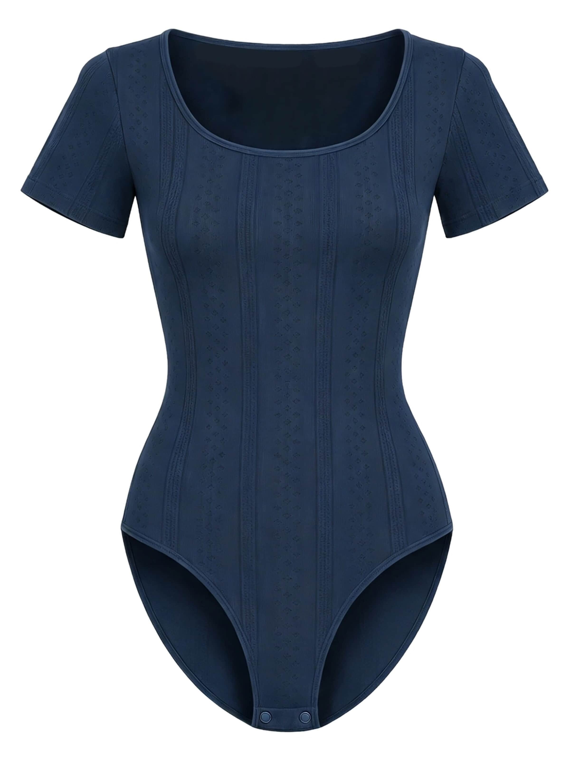 cfabBodi za oblikovanje 'T-Shirt Bodysuit Sculpting Shapewear with Briefs' - plava boja: prednji dio