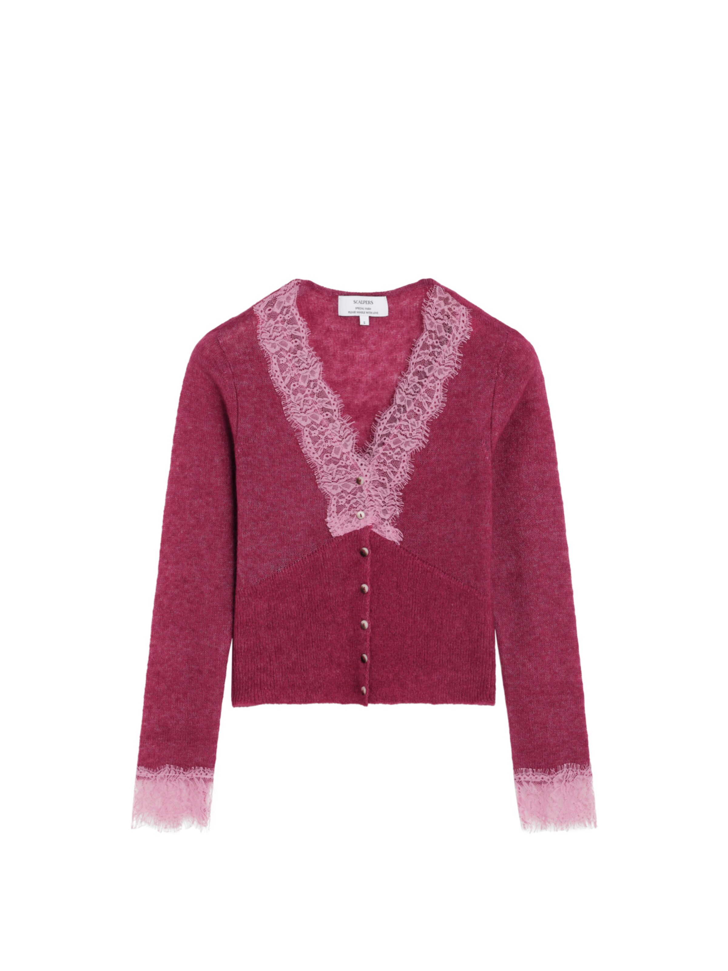 Geacă tricotată ' ' de la Scalpers pe roșu: față