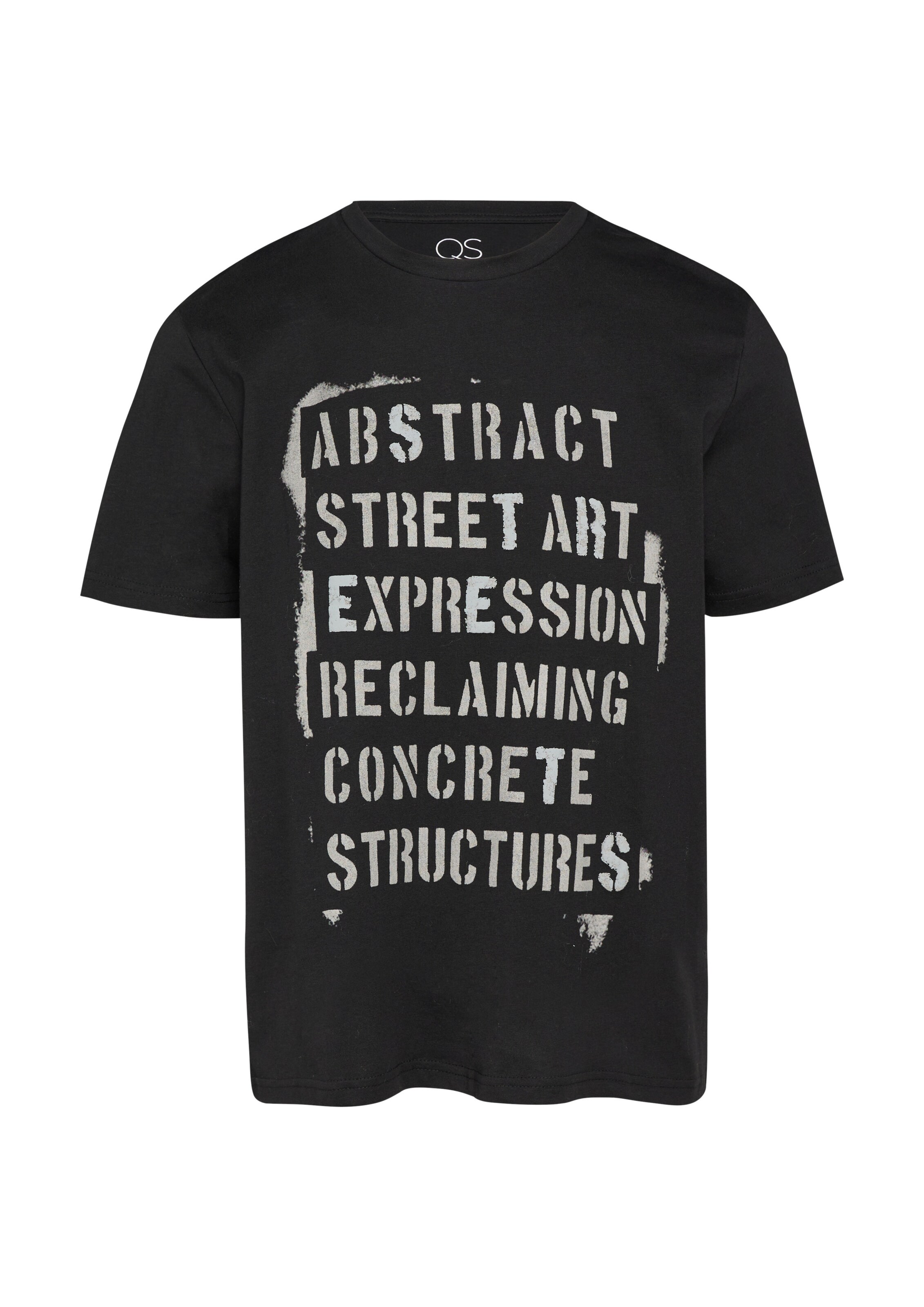 T-Shirt QS en noir : devant