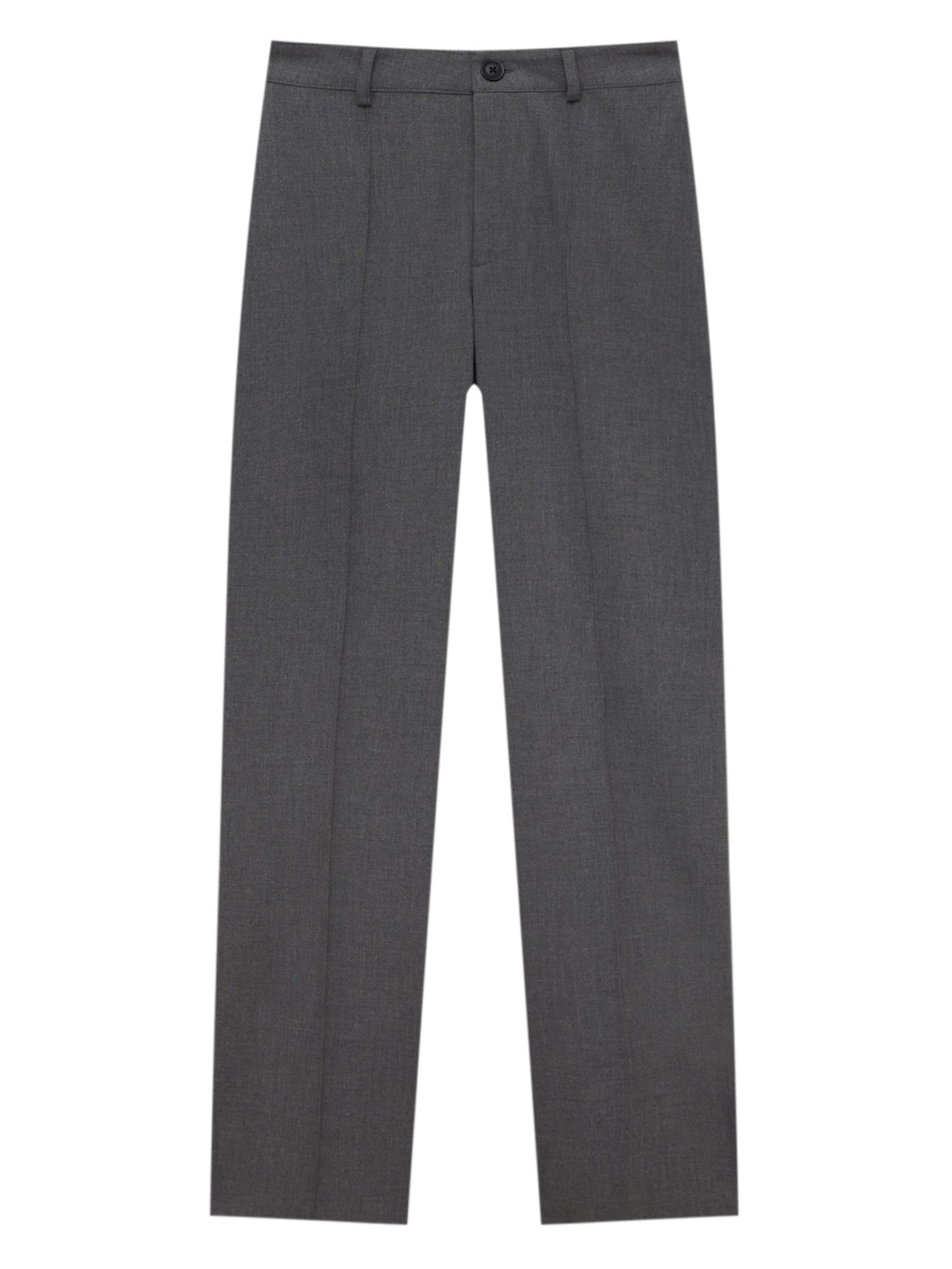 Pull&Bear Широка кройка Панталон с ръб в сиво: отпред