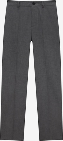 Loosefit Pantalon à plis Pull&Bear en gris : devant
