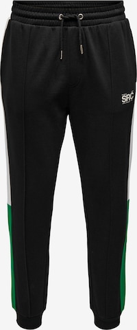 Only & Sons Tapered Pants in Black: front