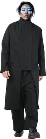 Veste mi-saison 'Manteau Taishō' Kanten en noir : devant