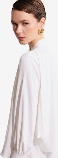 Touché Privé Bluse 'Chiffon Pleated Scarf Collar Blouse' i S i hvid, Produktvisning