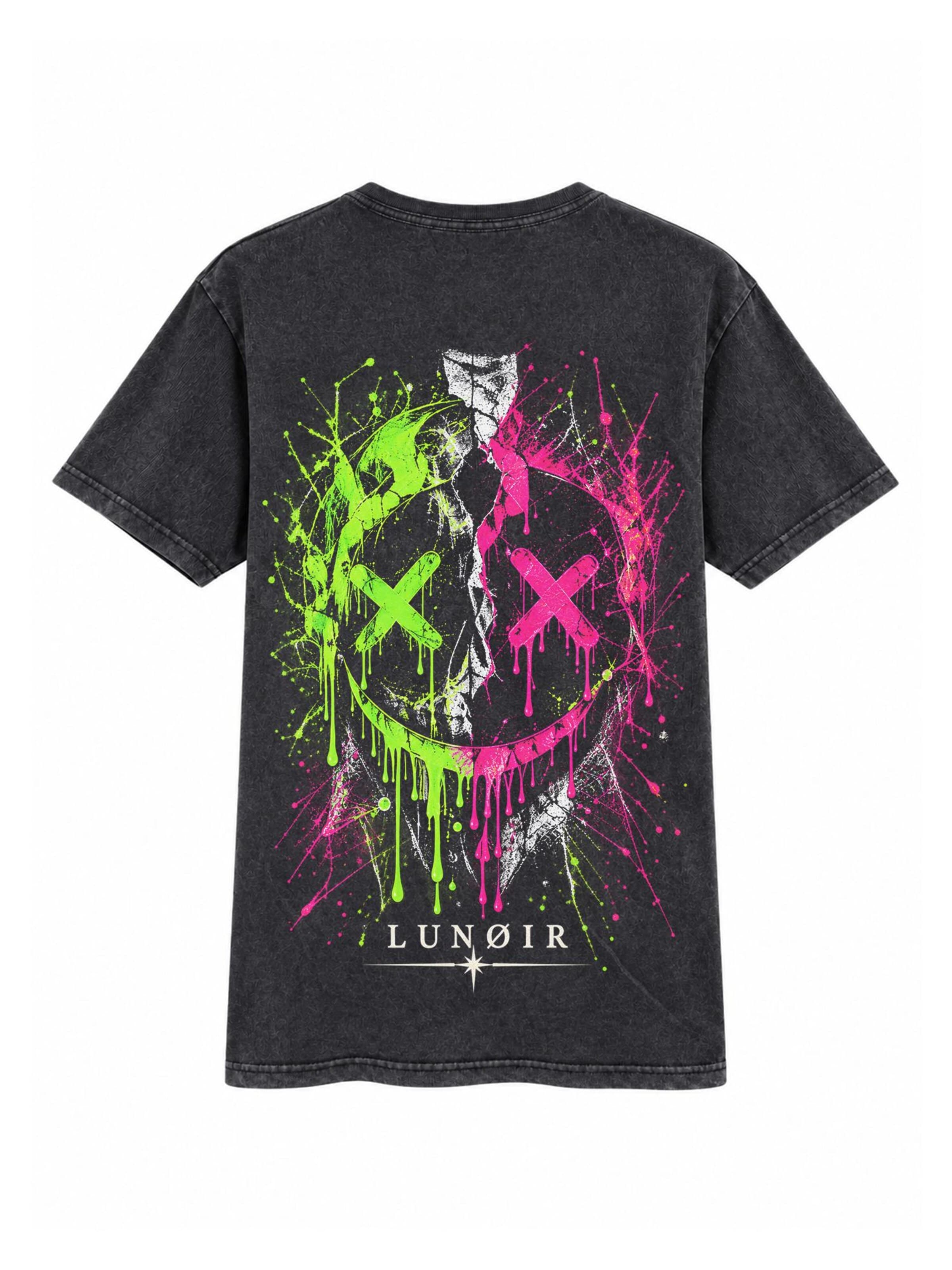 LUNØIR Studio Shirt 'Split Smile' in Black: front