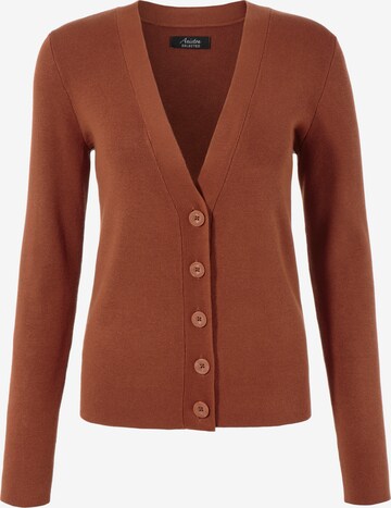Aniston SELECTED Knit Cardigan in Brown: front
