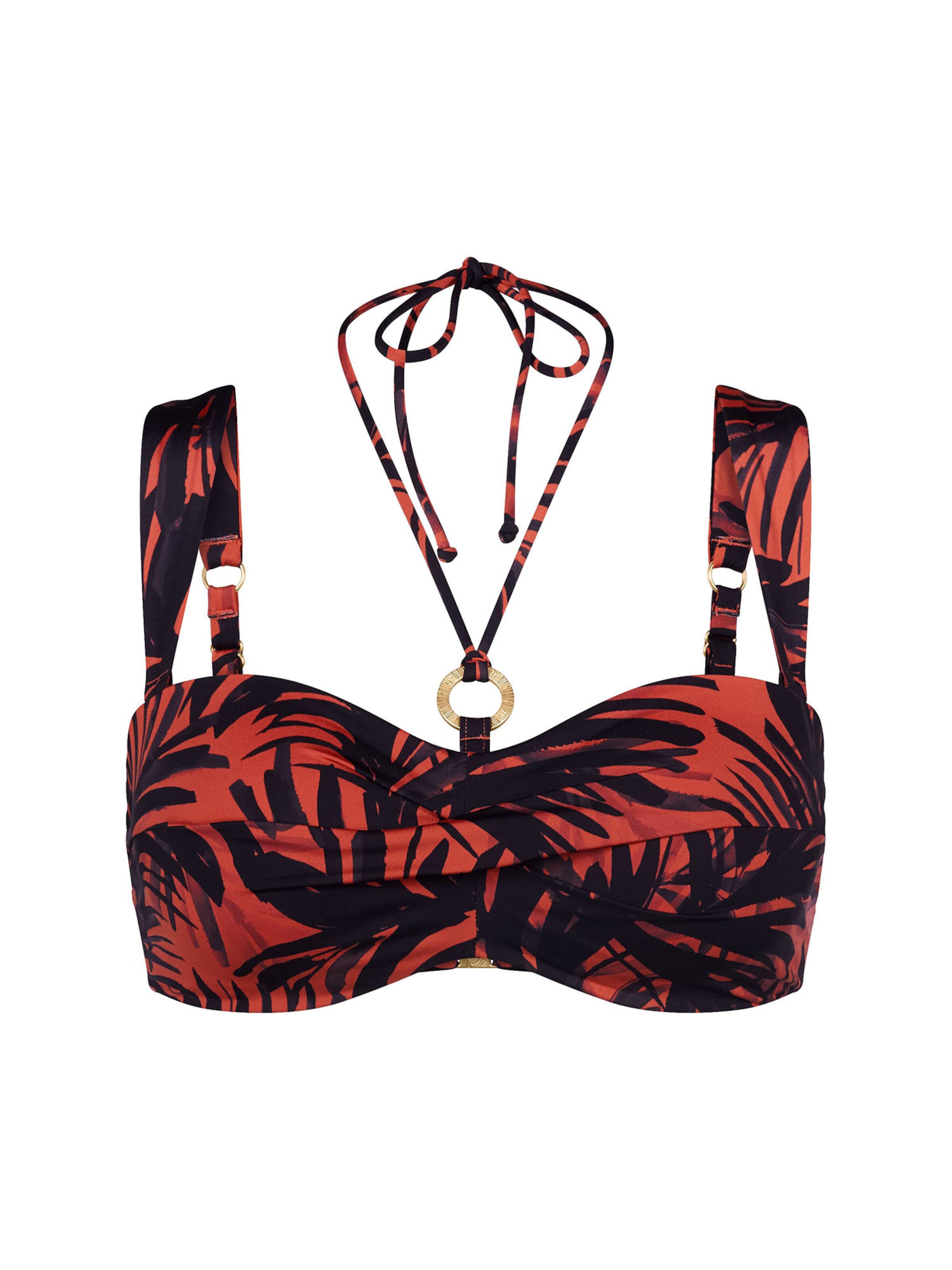 TRIUMPH Bustier Bandeau Bügel-Bikini-Top ' Red Label Summer Palm ' in Orange: Vorderseite