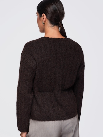 Ombre Gebreid vest in Bruin