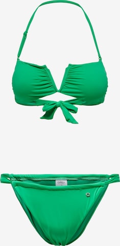 ONLY Bandeau Bikini in Green: front