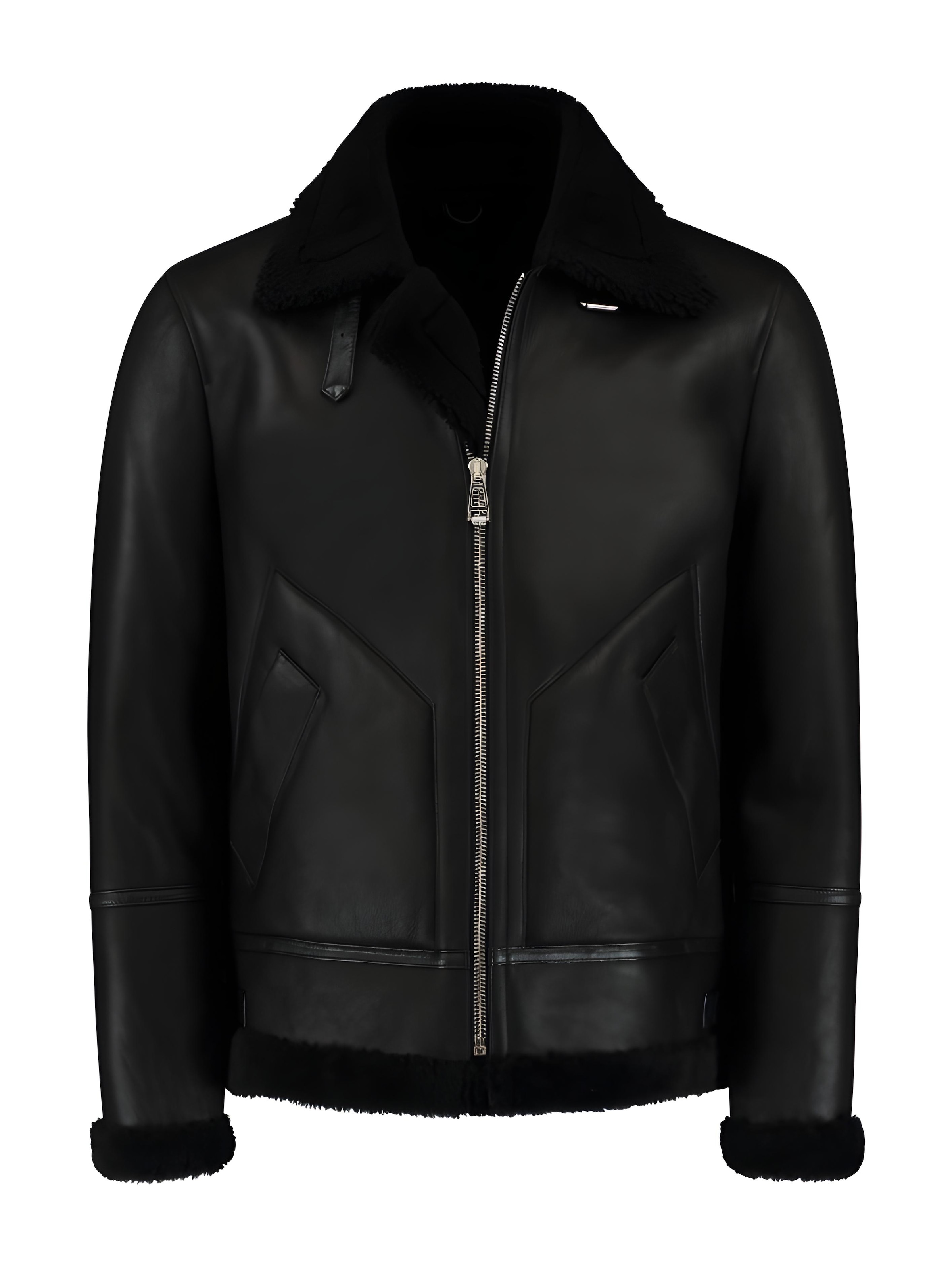 CYCAS D'OR - Chaqueta de invierno 'HUNTER SHEARLING HERITAGE' en negro: frente