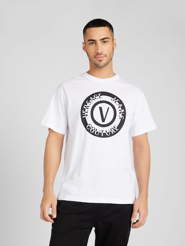 balts Versace Jeans Couture T-Krekls: no priekšpuses