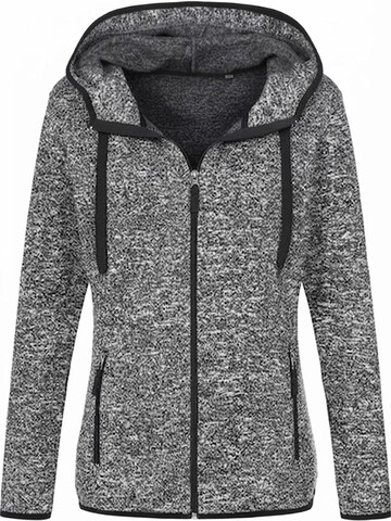 Stedman Fleece jas 'Stedman Dames Fleece Vest met Capuchon - Knit Fleece' in Grijs: voorkant