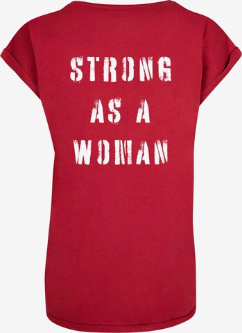 Merchcode T-Shirt 'WD - Strong As A Woman' in Rot