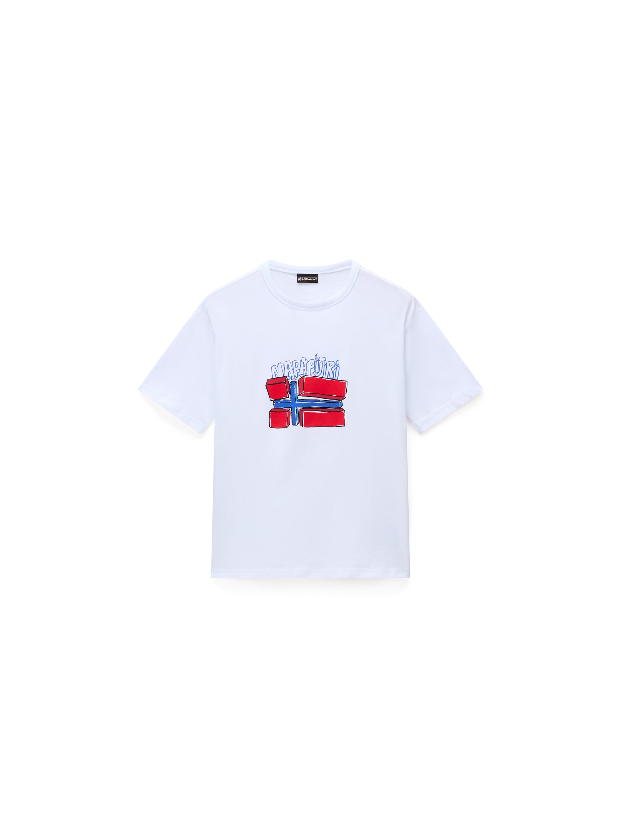 NAPAPIJRI Shirt 'K S-ALBEDO SS' in Wit: voorkant