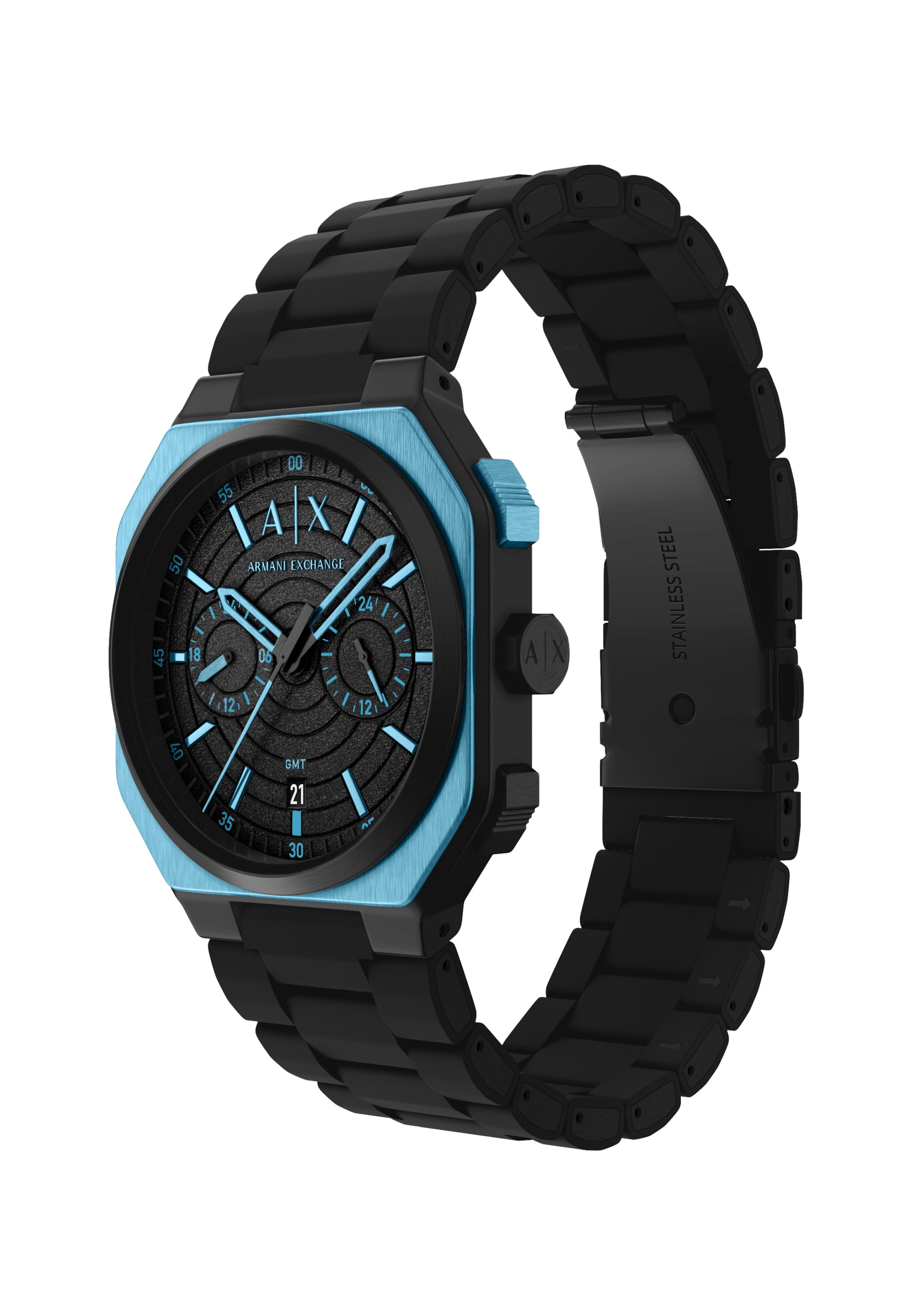 ARMANI EXCHANGE Uhr 'BASS' in Schwarz