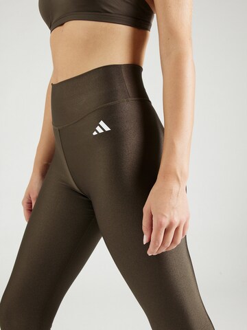 ADIDAS PERFORMANCE Skinny Spodnie sportowe 'ESS' w kolorze zielony
