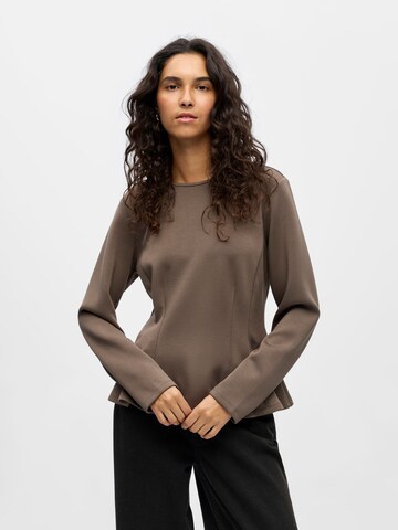 T-shirt OBJECT en marron : devant