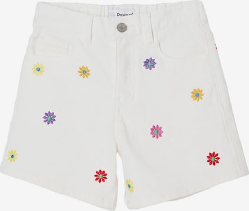 Jean 'Daisy' Desigual en blanc : devant