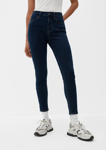 QS Skinny Jeans in Blauw: voorkant