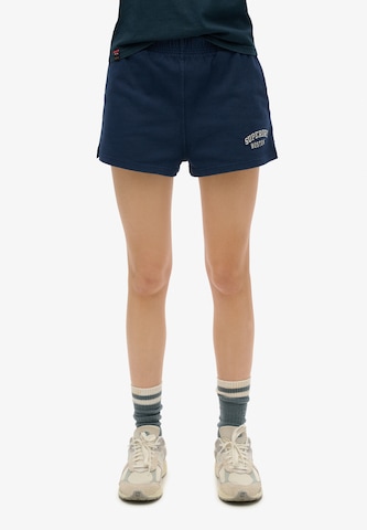 Superdry Regular Broek 'Essentials' in Blauw: voorkant
