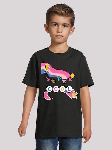F4NT4STIC T Shirt 'Super Coole Fun Perlen' in Schwarz: Vorderseite