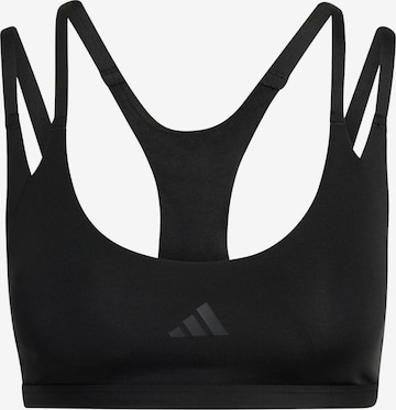 ADIDAS PERFORMANCEBustier Sportski grudnjak 'OPT STRP LS BRA' - crna boja: prednji dio