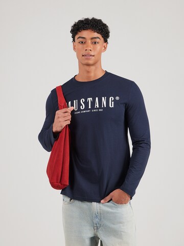 Tricou 'Asheville' de la MUSTANG pe albastru: față