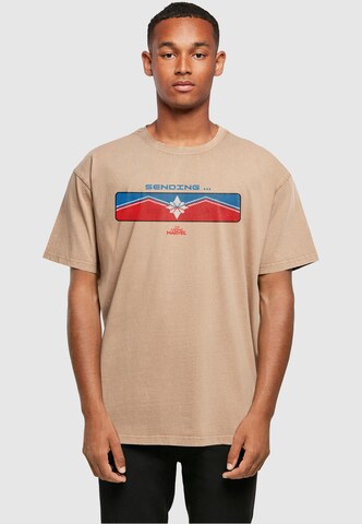 T-Shirt 'Captain Marvel - Sending' ABSOLUTE CULT en beige : devant