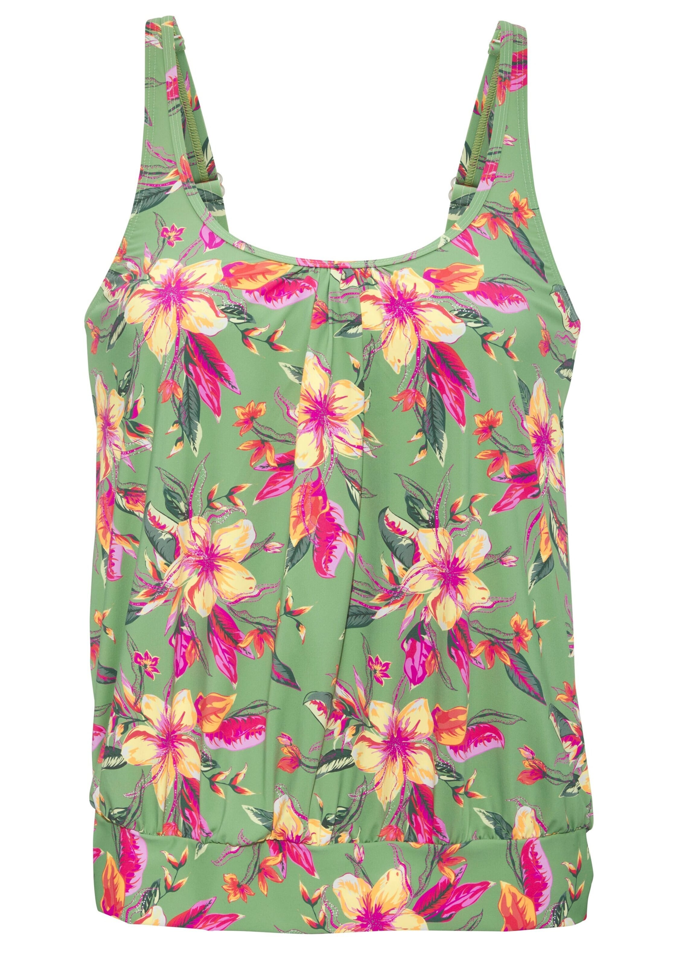LASCANA - Bustier Top de tankini en verde: frente