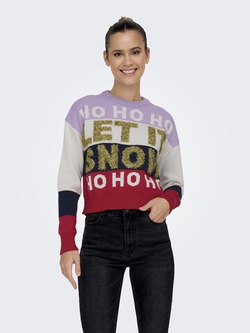 Pullover 'XMAS DACHING' di ONLY in colori misti: frontale