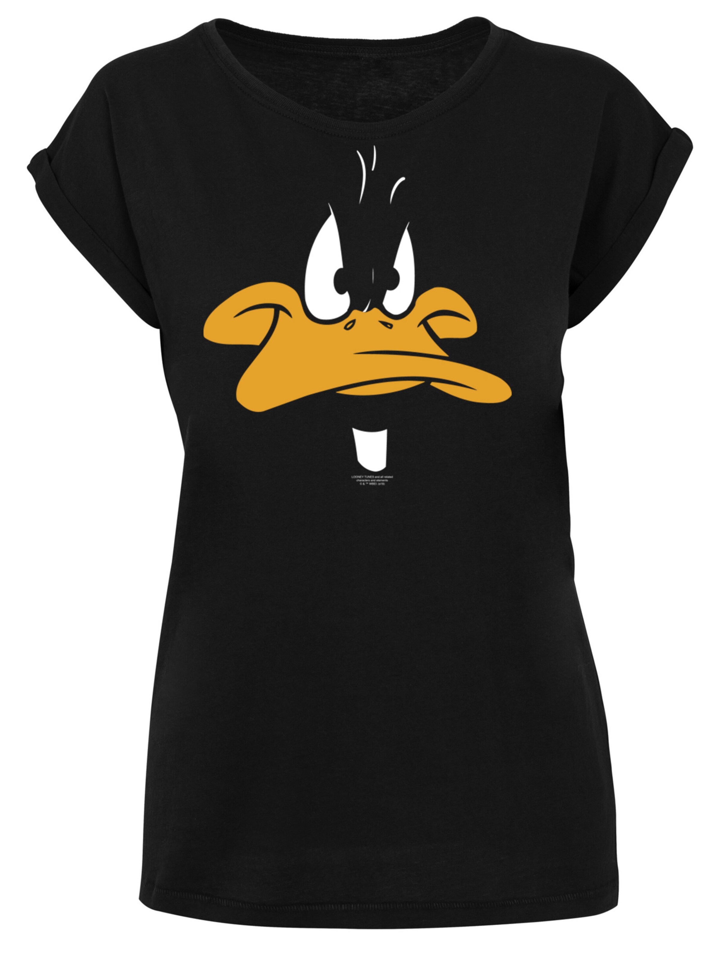 F4NT4STIC Shirt 'Looney Tunes Daffy Duck Big Face' in Black: front
